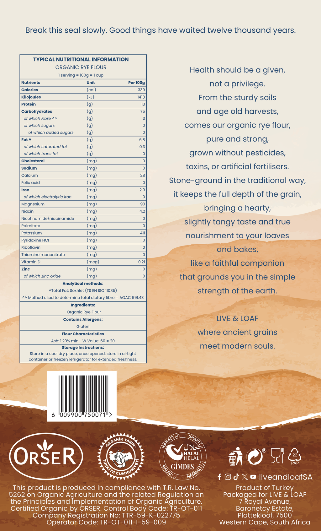 Certified Organic Rye Flour