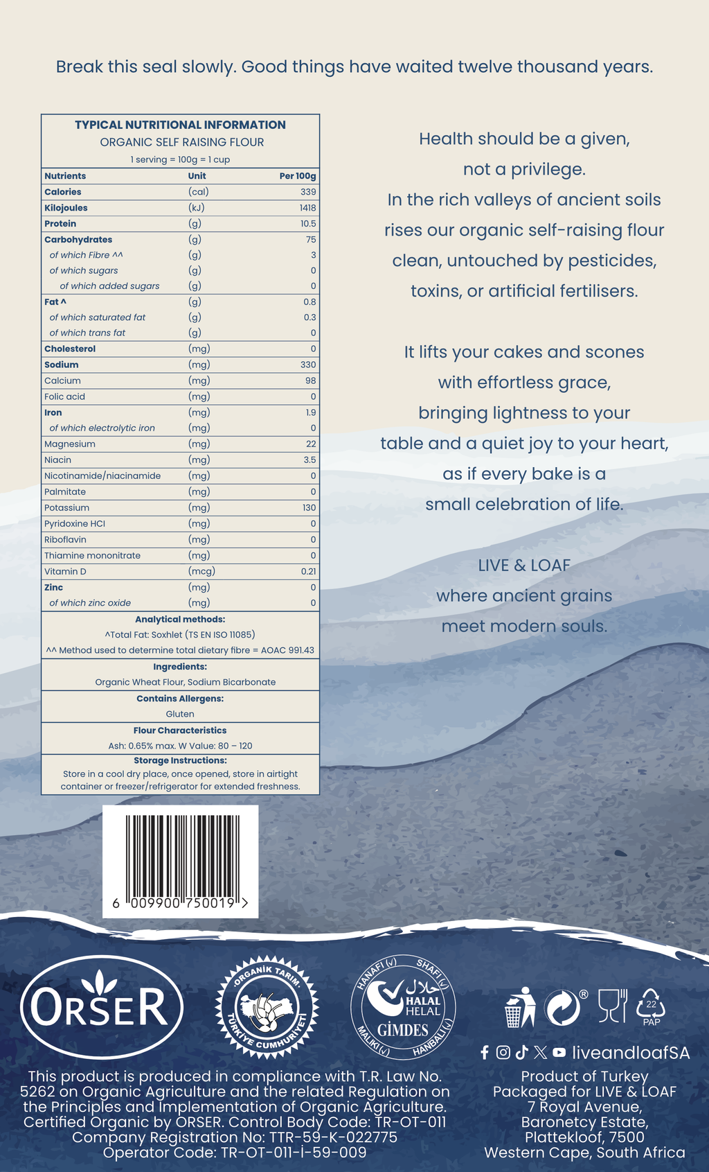 Certified Organic Self Raising Flour
