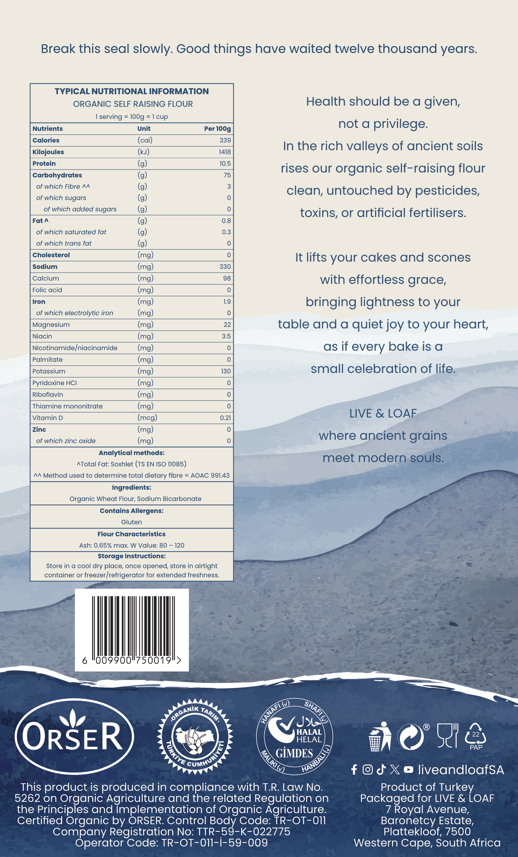 Certified Organic Self Raising Flour